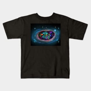 Trippy Mushroom Galaxy Kids T-Shirt